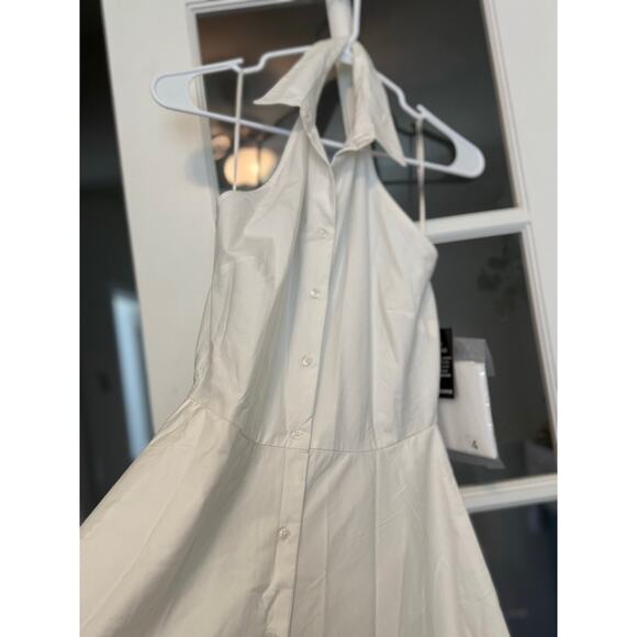Boston Proper Maxi Length Belted Poplin Shirt Dress white size 4 NWT - Picture 5 of 14